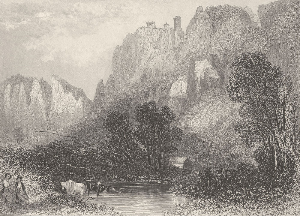 CASTLES. Schloss Bronnen c1856 old antique vintage print picture
